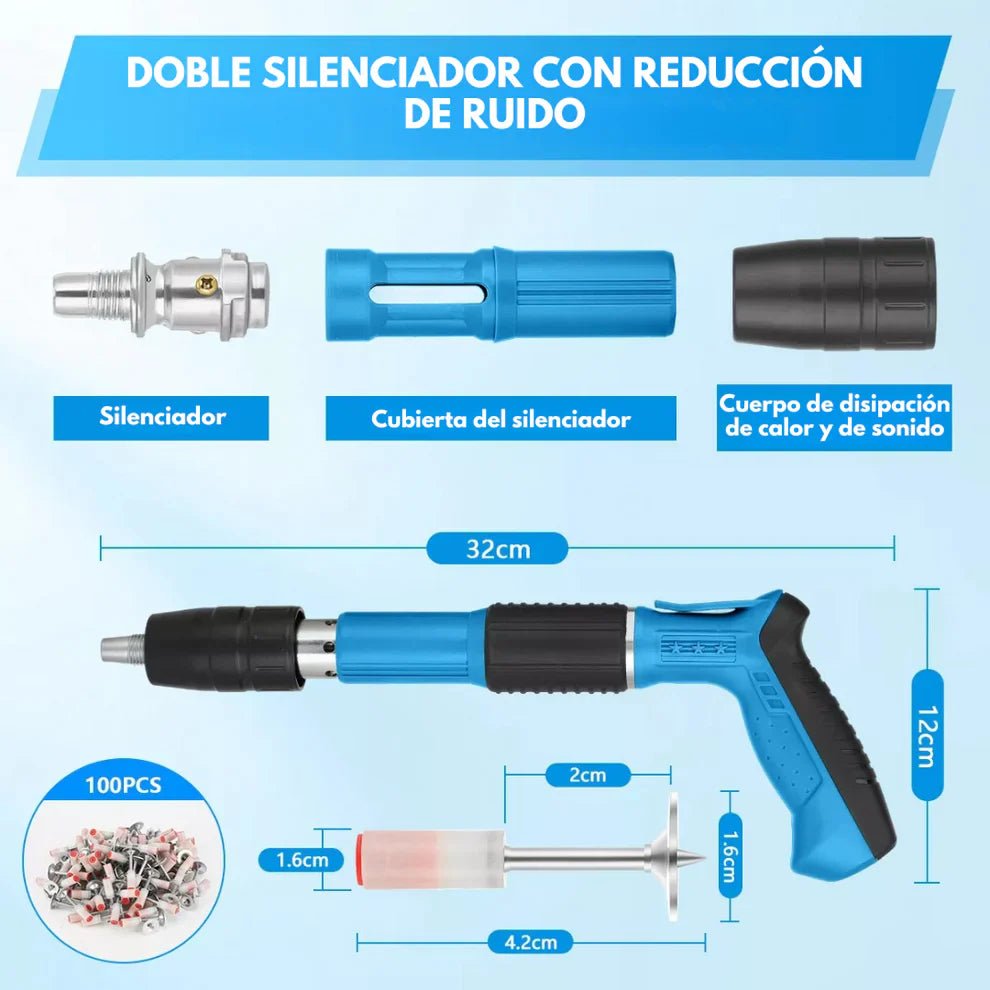 ClavoForce – Pistola de Clavos + 100 Unidades Incluidas - [PROMOCIÓN DISPONIBLE SOLO HOY]
