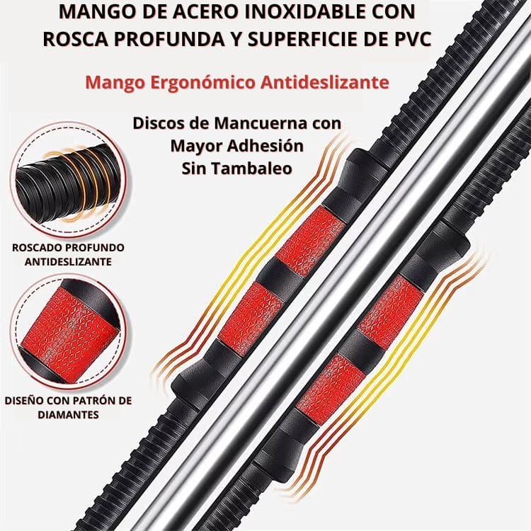 SET de Pesas Completo 44 LBS + Barra Acolchada GRATIS 🔥 KIT COMPLETO
